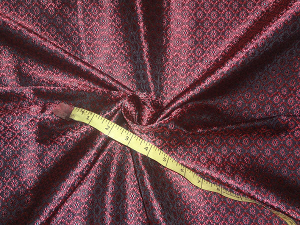 Silk Brocade Fabric Pink x Grey Color 44" WIDE BRO523[4]