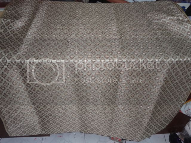Silk Brocade~Width 44&quot;~Brown,Cream &amp; Metallic Gold colour