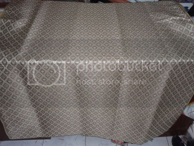 Silk Brocade~Width 44&quot;~Brown,Cream &amp; Metallic Gold colour