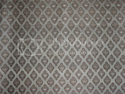 Silk Brocade~Width 44&quot;~Brown,Cream &amp; Metallic Gold colour