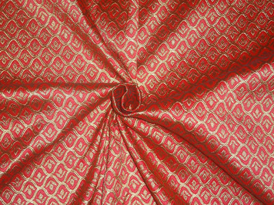 Brocade Fabric Red x Gold Color 48" WIDE BRO526[5]
