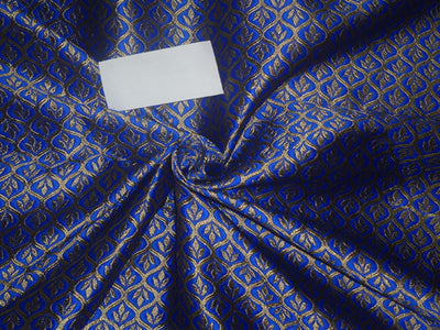 Brocade Fabric Royal Blue x Gold Color 48" wide BRO525[5]