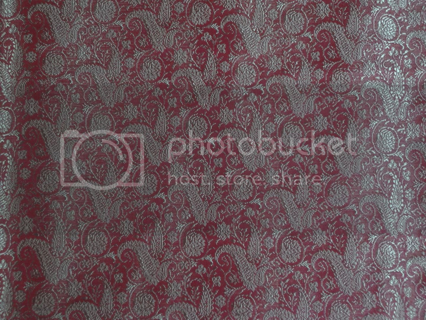 Pure Silk Brocade fabric Pink &amp; Ivory 44" wide BRO216[6]