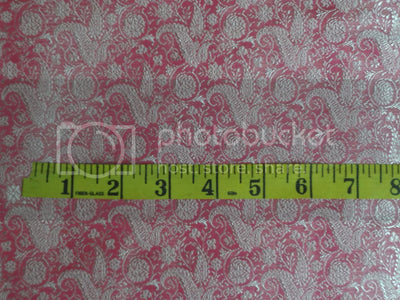 Pure Silk Brocade fabric Pink &amp; Ivory 44" wide BRO216[6]