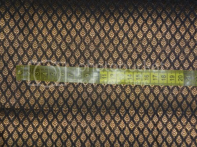Spun Brocade Fabric Black &amp; Metallic Gold color 44&quot;