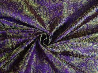 Silk Brocade fabric Purple,Green & Yellow Color 44" wide BRO224[6]
