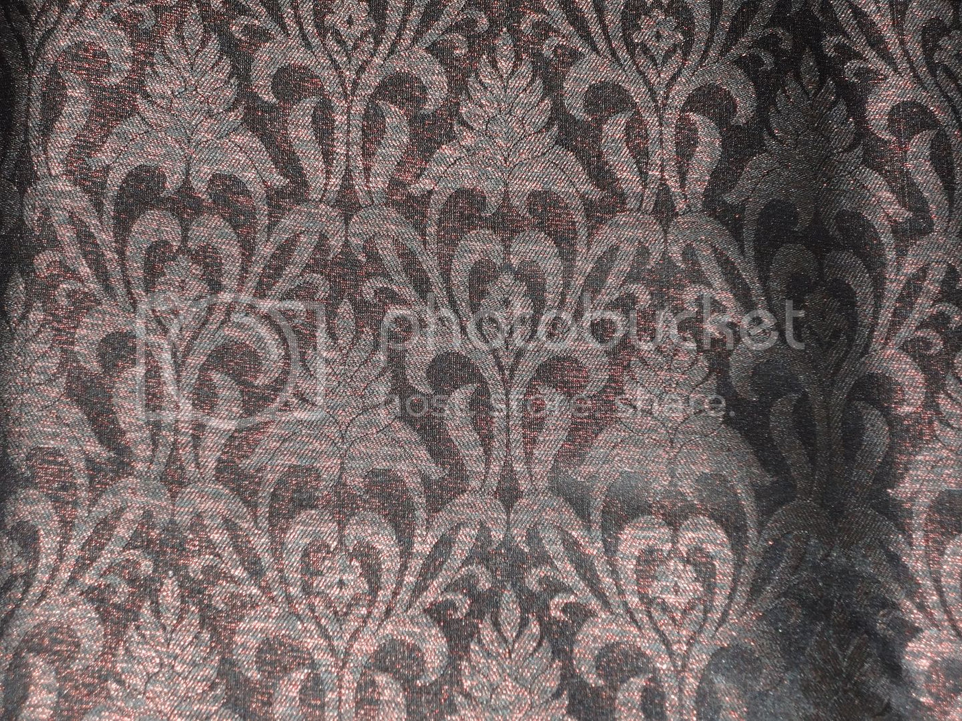 SPUN BROCADE FABRIC Black & Metallic Copper COLOUR 44" wide BRO223[6]
