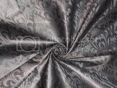 SPUN BROCADE FABRIC Black & Metallic Copper COLOUR 44" wide BRO223[6]