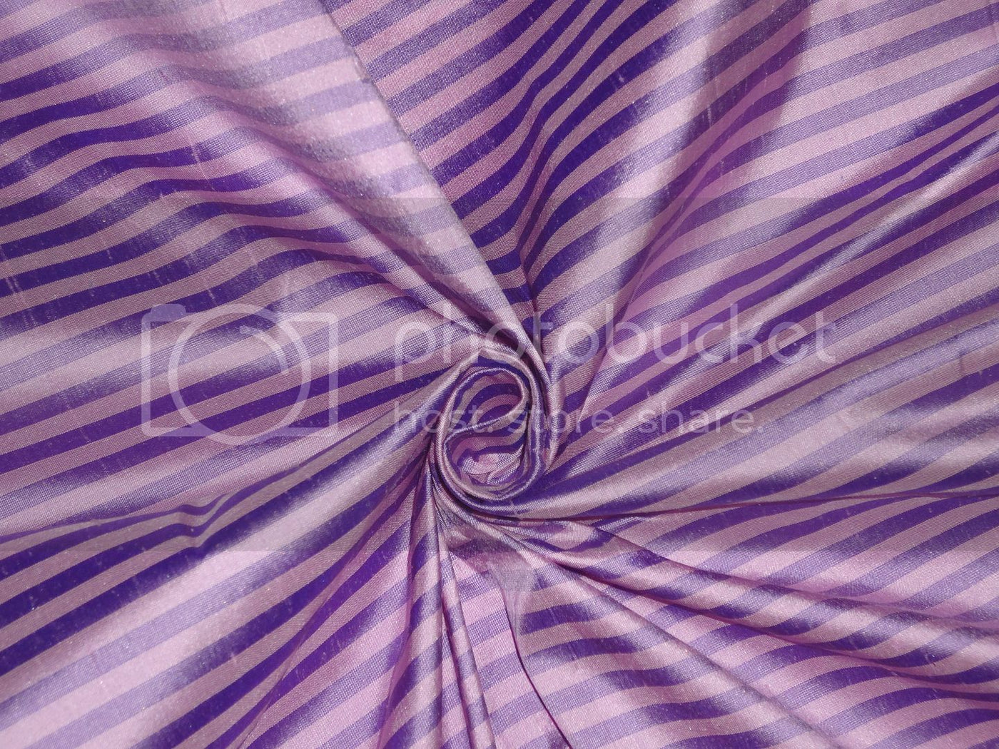 PURE SILK Dupioni FABRIC Pink &amp; Purple color Stripes