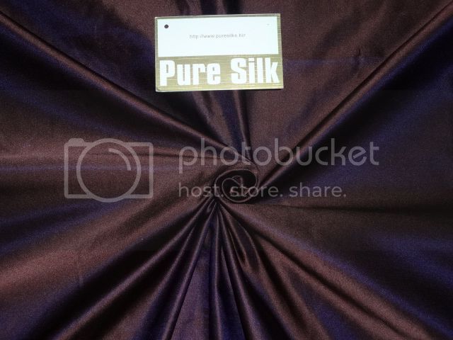 Purple x Aubergine Brown colour Silk Dutchess Satin fabric