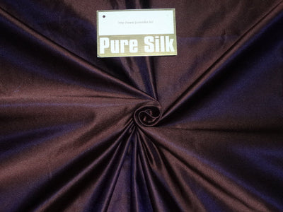 Purple x Aubergine Brown colour Silk Dutchess Satin fabric