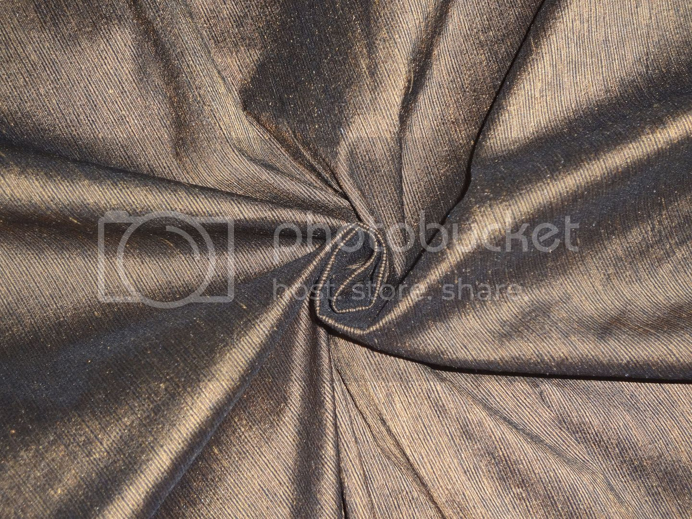 100% Pure SILK Dupioni FABRIC Great 2 ply silk Shades of Brown color 54&quot; wide