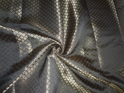 Brocade Fabric black x mettalic Gold Color 44&quot;