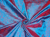 spun Silk Brocade fabric Iridescent Blue &amp; Red Color 44" wide BRO227[1]