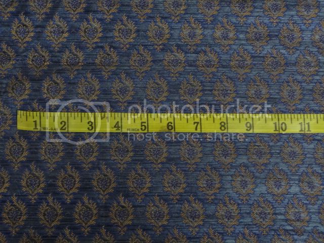 SPUN BROCADE FABRIC GOLD,GREY &amp; BLUE COLOUR 44" WIDE BRO388[2]
