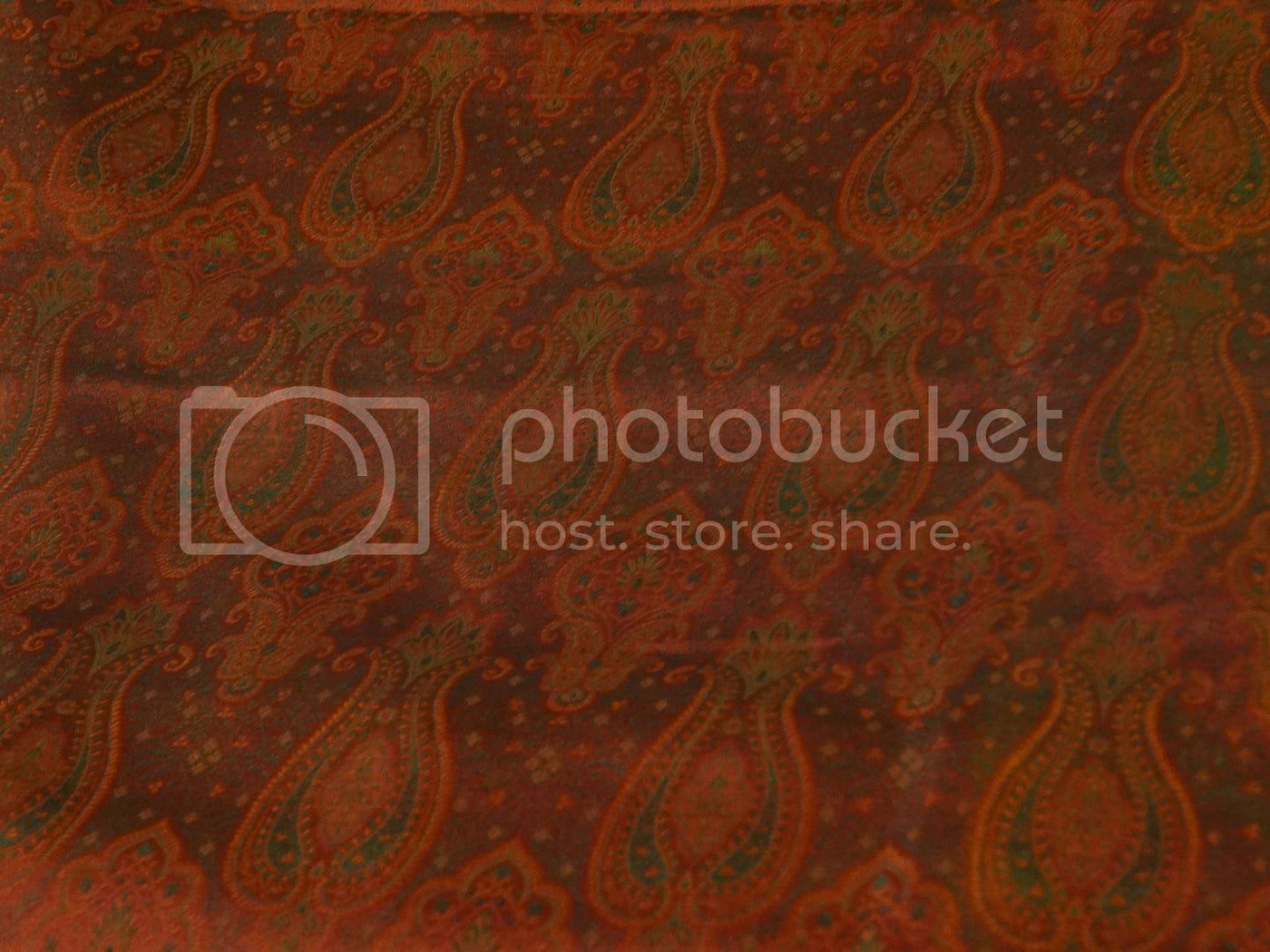 Pure Silk Brocade fabric Green,Rust &amp; Red 44" wide BRO209[6]