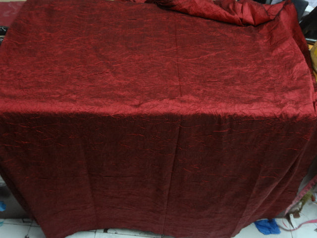 100% Pure SILK CRUSHED Dupioni FABRIC Blood Red color 60" wide DUP#171[1]