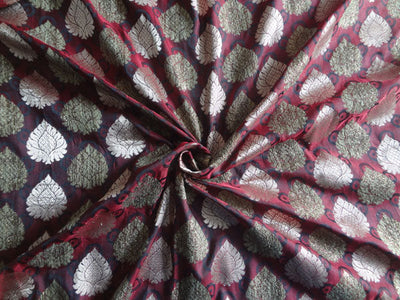 Brocade fabric Maroon,Brown X Metallic Gold 44&quot;Cut Pcs4.60yrd