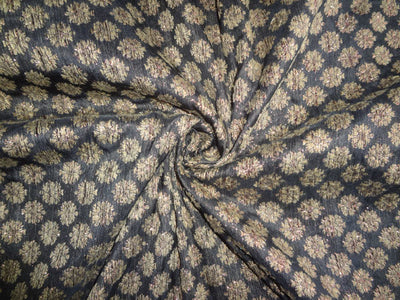 Brocade fabric Black,Brown X Metallic Copper Color 44&quot;Cut Pcs 2.15yrd