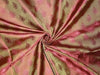 Pure SILK BROCADE FABRIC Golden Olive Green & Rusty Red colour 44" wide BRO235[1]