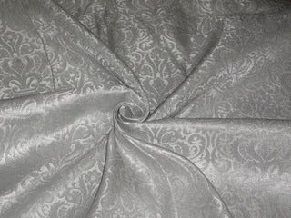 Spun Silk Brocade Fabric Metallic Silver & Silver 44" wide BRO238[5]