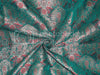 Pure Silk Brocade fabric Green,Red & Metallic Gold 44" wide BRO241[5]