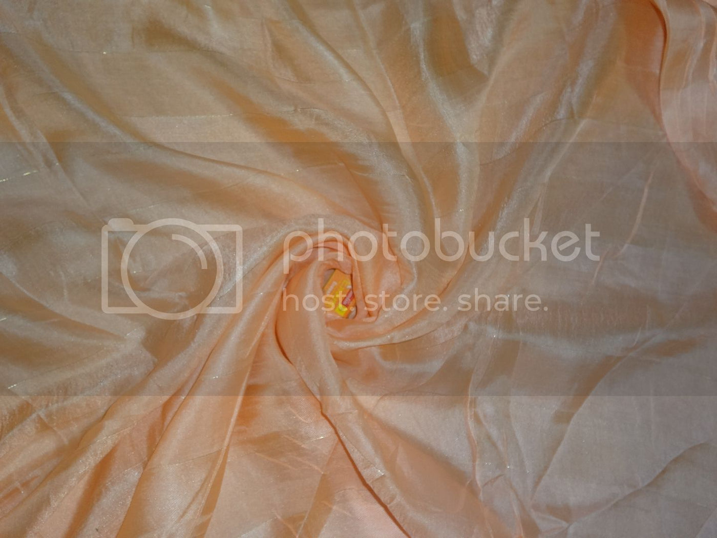 Peach with Gold Stripes Nina Silk fabric