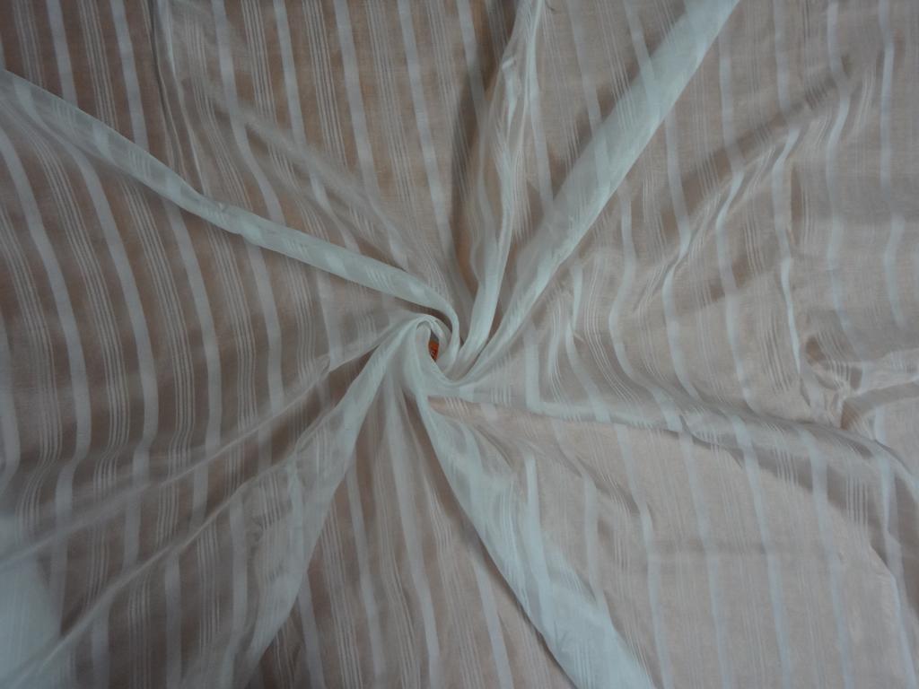 Ivory with Stripes Nina Silk fabric