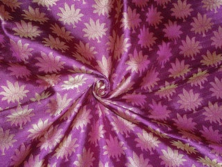 Silk Brocade fabric Purple & Metallic Gold color 44" wide BRO243[3]