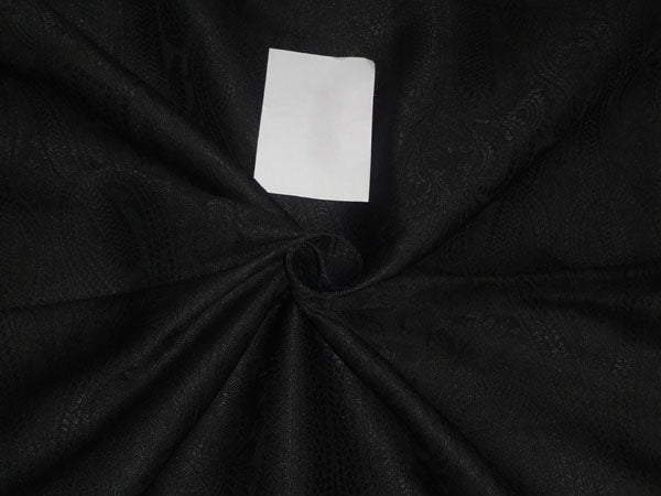 SILK Brocade fabric Jet Black Color 44&quot;BRO467[5]