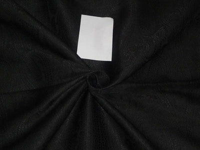 SILK Brocade fabric Jet Black Color 44&quot;BRO467[5]