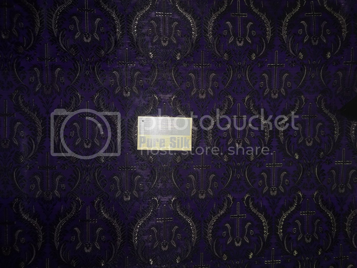 Pure SILK BROCADE vestment FABRIC Purple color 44" wide BRO246[4]