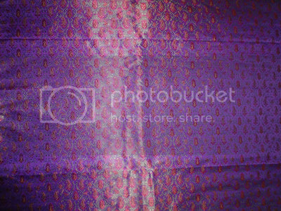 Pure Silk Brocade fabric Purple,Green &amp; Red 44" wide BRO246[5]
