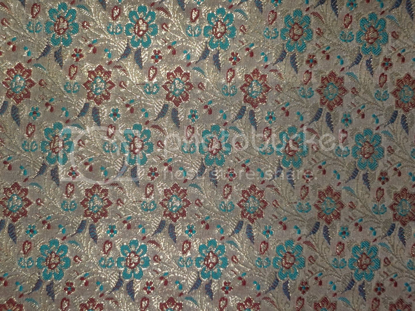 Silk Brocade fabric Blue,Metallic Gold,Gold & Wine Color 44" wide BRO249[2]