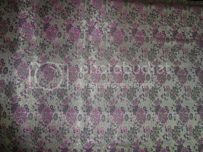 Silk Brocade fabric Green,Metallic Gold & Pink Color 44" wide BRO249[1]