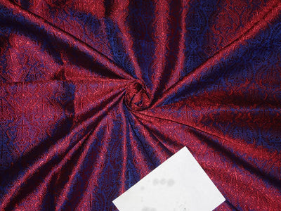 SILK BROCADE FABRIC RED X PURPLE COLOR 44 VESTMENT ~ 1.30 mtr