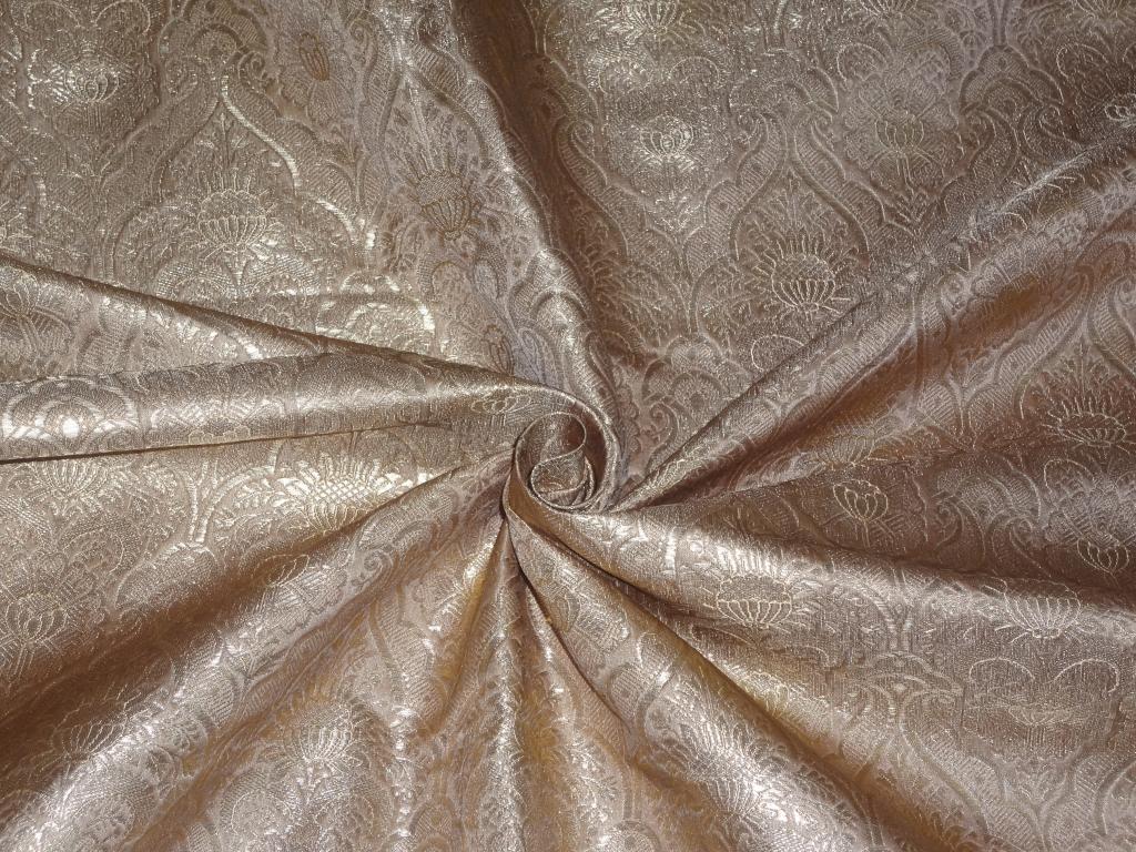 Silk Brocade fabric Metallic Gold &amp; Gold Color 44" wide BRO250[1]
