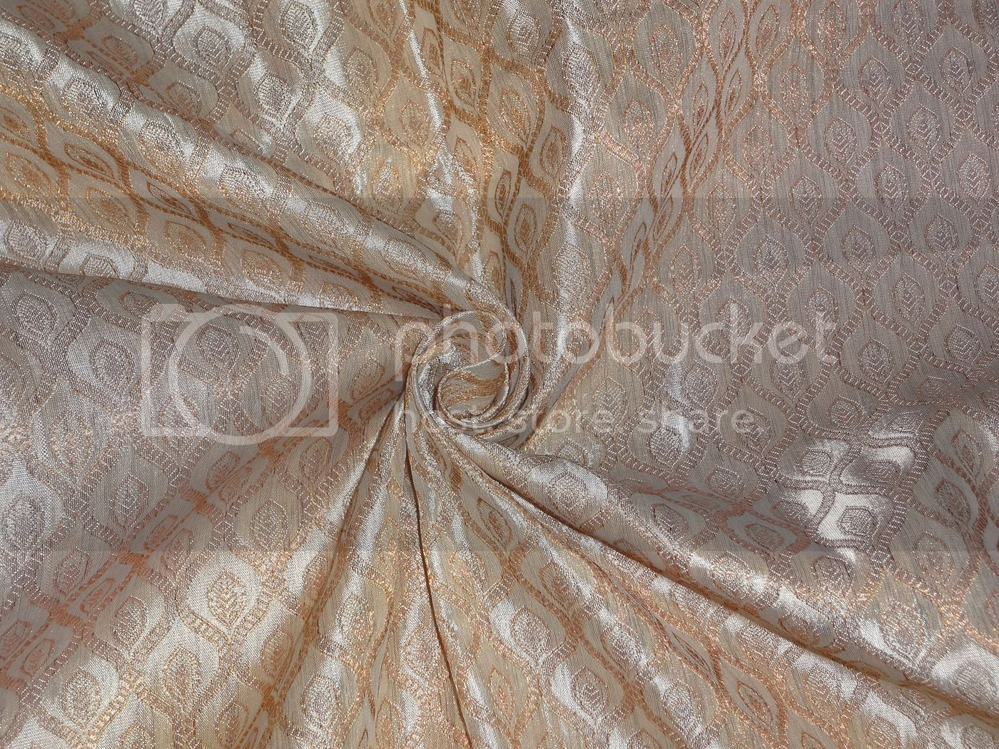 Spun Brocade Fabric Metallic Gold &amp; Gold color 44" wide BRO252[2]