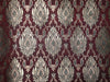 Silk Brocade Fabric Wine Red,Green &amp; Metallic Gold color 44" wide BRO253[4]