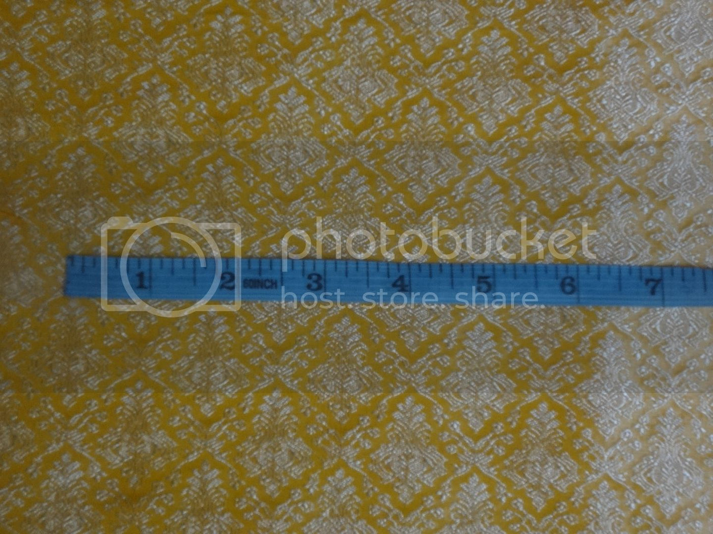 Spun Silk Brocade fabric Mango &amp; Ivory Color 44" WIDE BRO259[2]