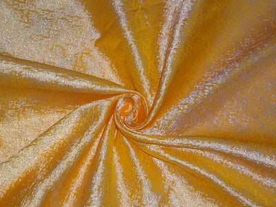 Spun Silk Brocade fabric Mango &amp; Ivory Color 44" WIDE BRO259[2]