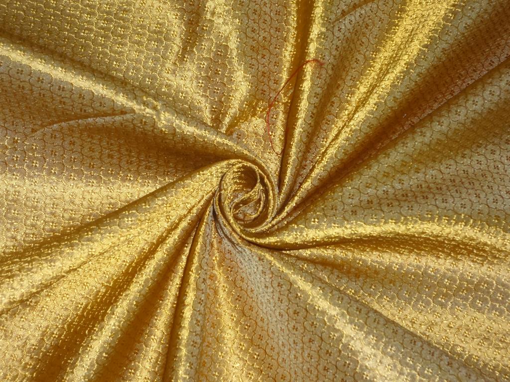 Spun Silk Brocade fabric Mustard Gold Color 44" wide BRO259[3]