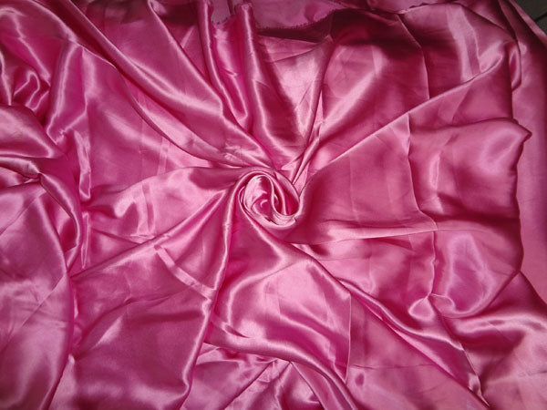 100% PURE SILK SATIN FABRIC 80 GRAMS PINK COLOR 44&quot;wide