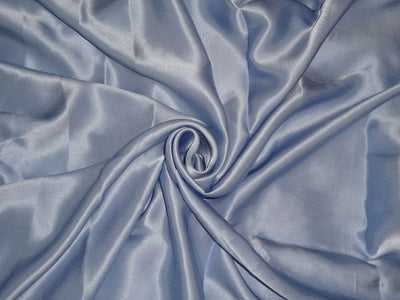 100% PURE SILK SATIN FABRIC 120 GRAMS SKY BLUE colour 44&quot;