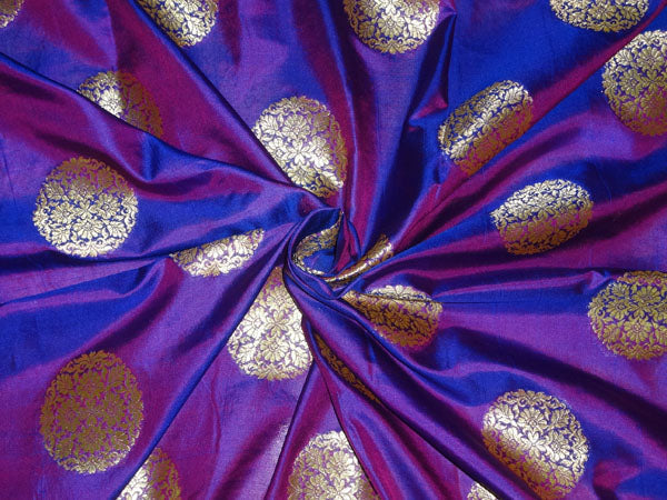 100% silk brocade iridescent pink purple x mettalic gold COLOR 44" WIDE BRO493[1]