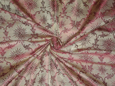 SILK BROCADE FABRIC DARK NUDE X MAROON COLOR 44" WIDE BRO494[3]