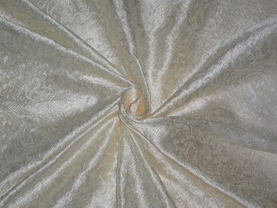 SILK BROCADE FABRIC CREAM COLOR 44" WIDE BRO496[5]