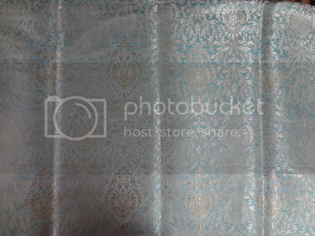 Silk Brocade Fabric Light Blue &amp; Metallic Gold color BRO274[4]