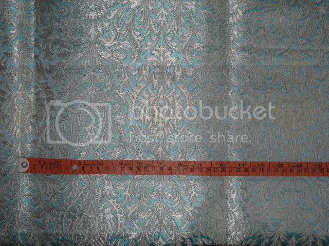 Silk Brocade Fabric Light Blue &amp; Metallic Gold color BRO274[4]