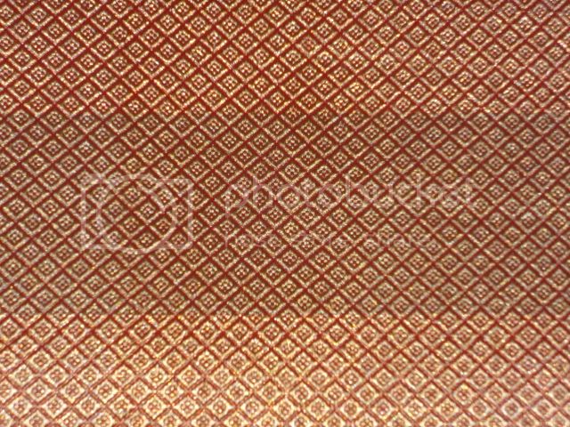 SILK BROCADE FABRIC Metallic Gold &amp; Red 44" wide BRO275[5]